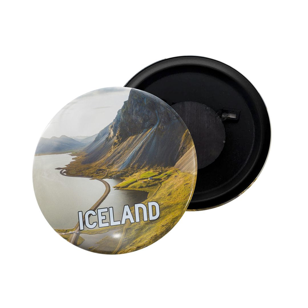 dhcrafts Fridge Magnet Multicolor Iceland D1 Glossy Finish Design Pack of 1 (58mm)
